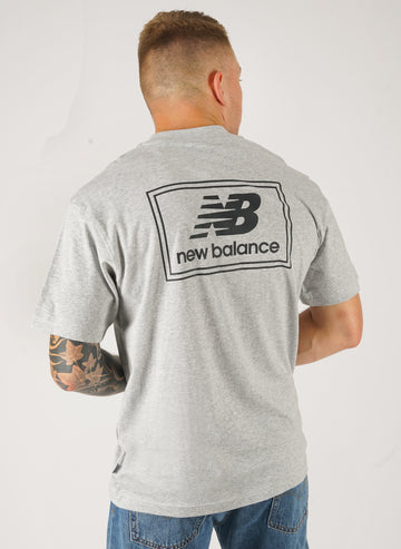 Woven Label T-Shirt - Athletic Grey/Black