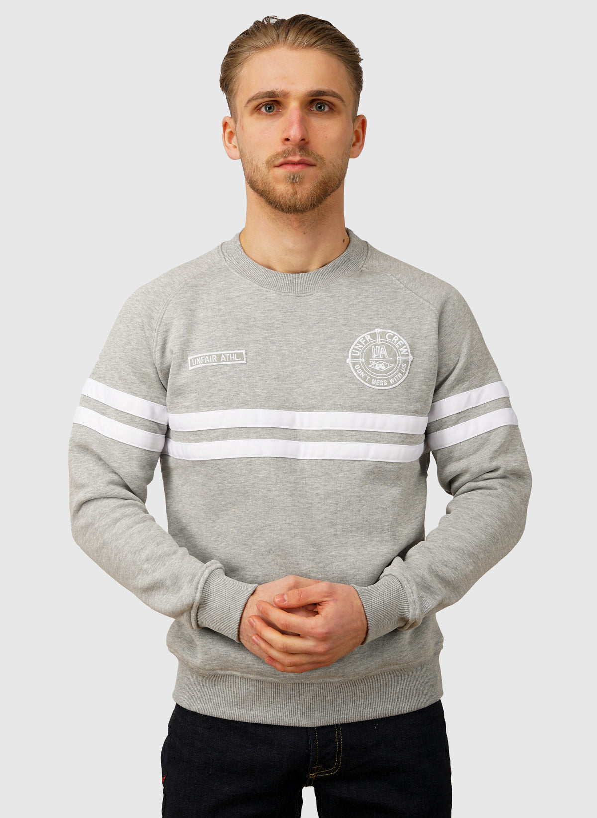 DMWU Crewneck - Grey Melange/White