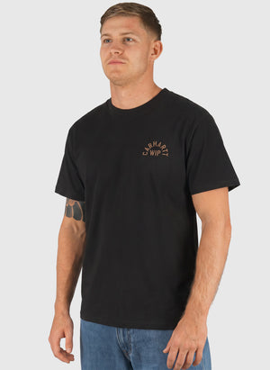 Arch Script T-Shirt - Black/WIP H Brown