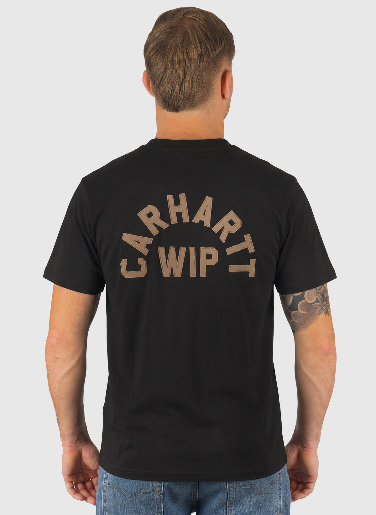 Arch Script T-Shirt - Black/WIP H Brown