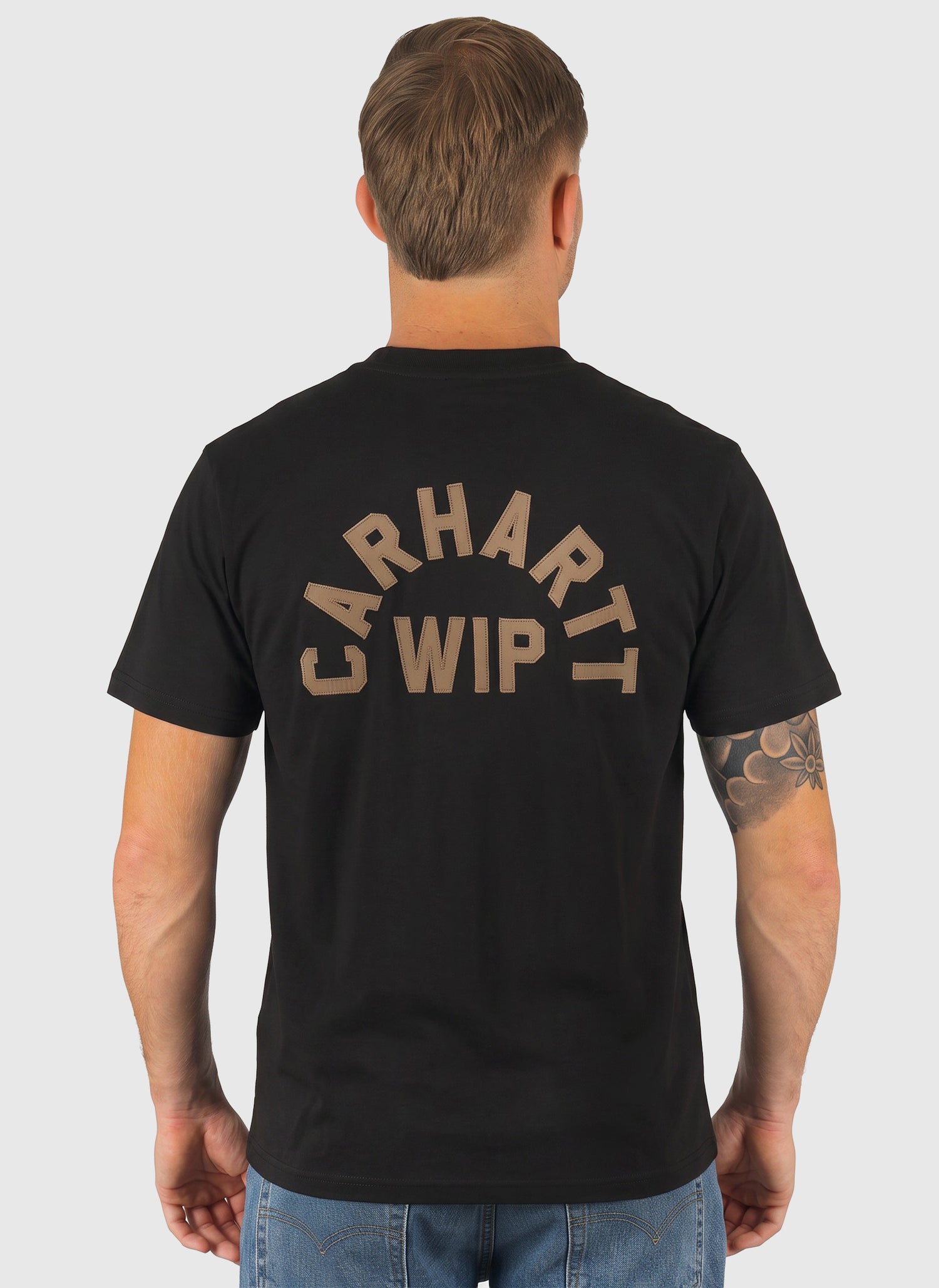 Arch Script T-Shirt - Black/WIP H Brown