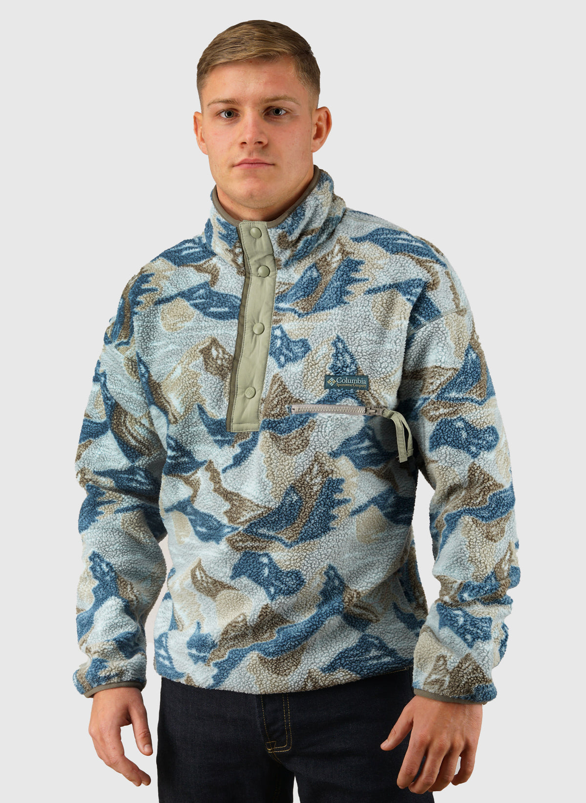 Helvetia II Printed Half Snap Fleece - Safari Sunscap