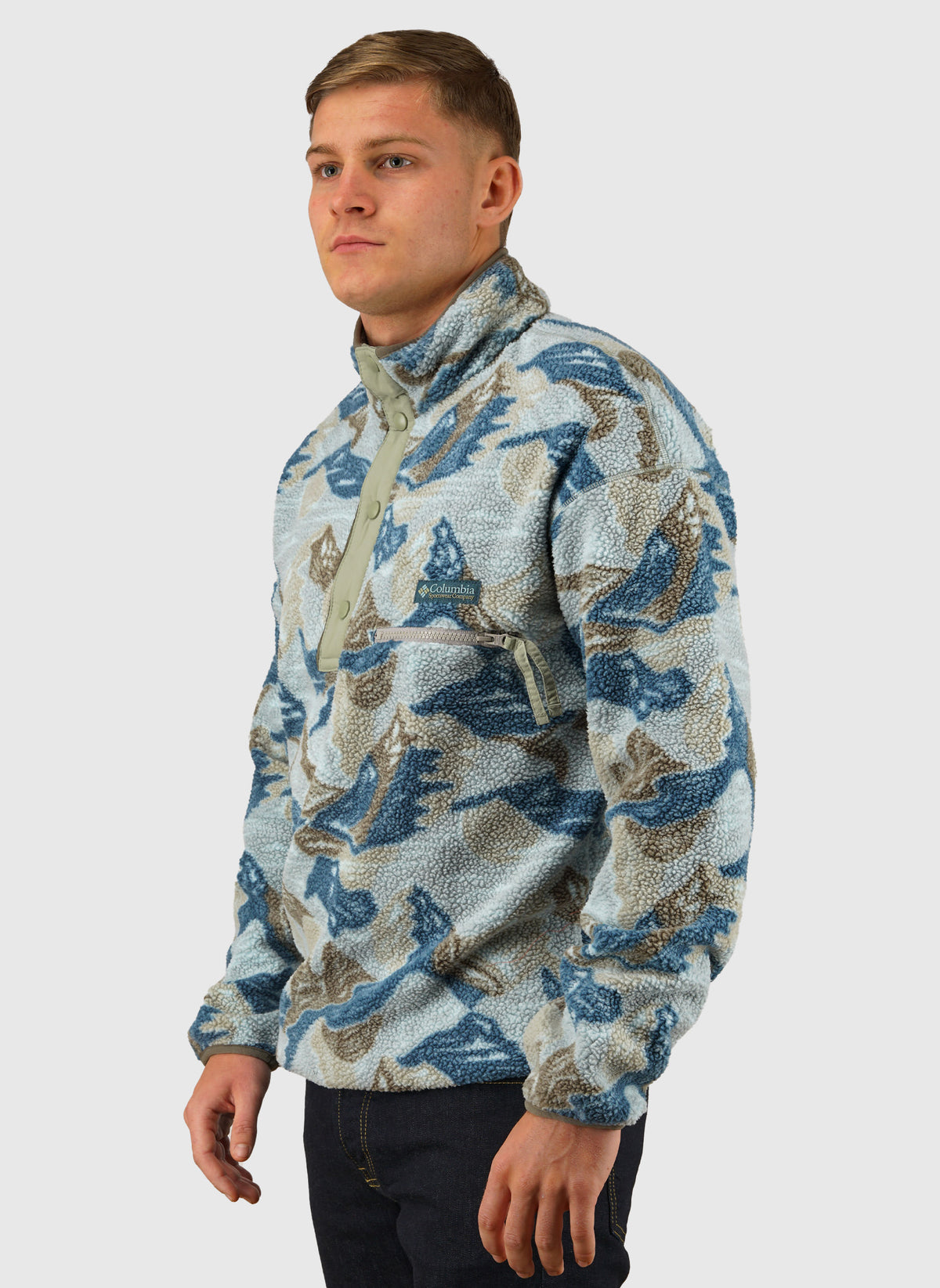 Helvetia II Printed Half Snap Fleece - Safari Sunscap