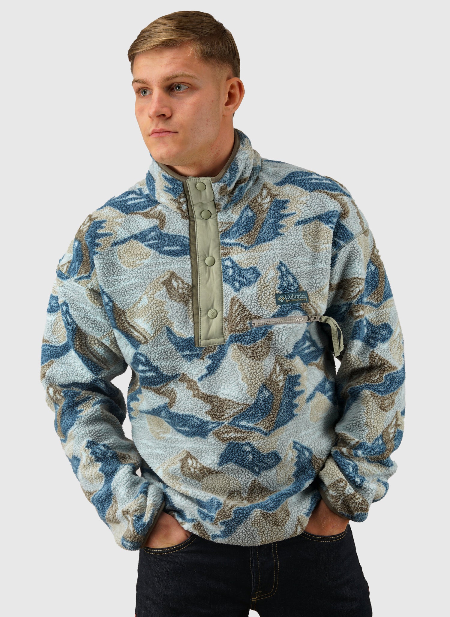 Helvetia II Printed Half Snap Fleece - Safari Sunscap