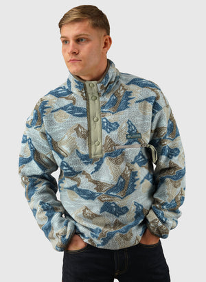 Helvetia II Printed Half Snap Fleece - Safari Sunscap