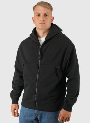 Boxy Hooded Goggle Sweatshirt - Black