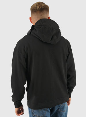 Boxy Hooded Goggle Sweatshirt - Black