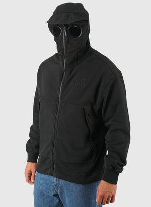 Boxy Hooded Goggle Sweatshirt - Black