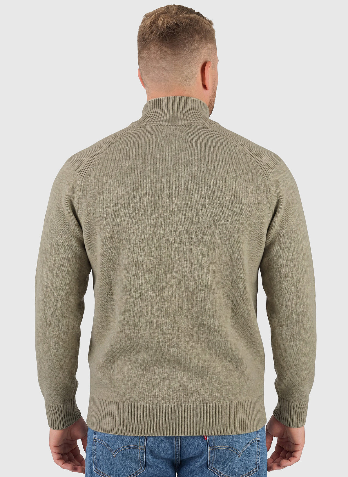 Lambswool Half Button Sweatshirt - Fallen Rock