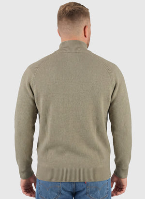 Lambswool Half Button Sweatshirt - Fallen Rock