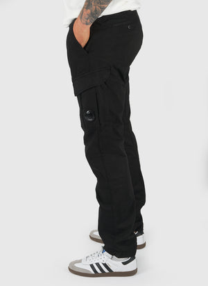 Stretch Satin Cargo Pant - Black