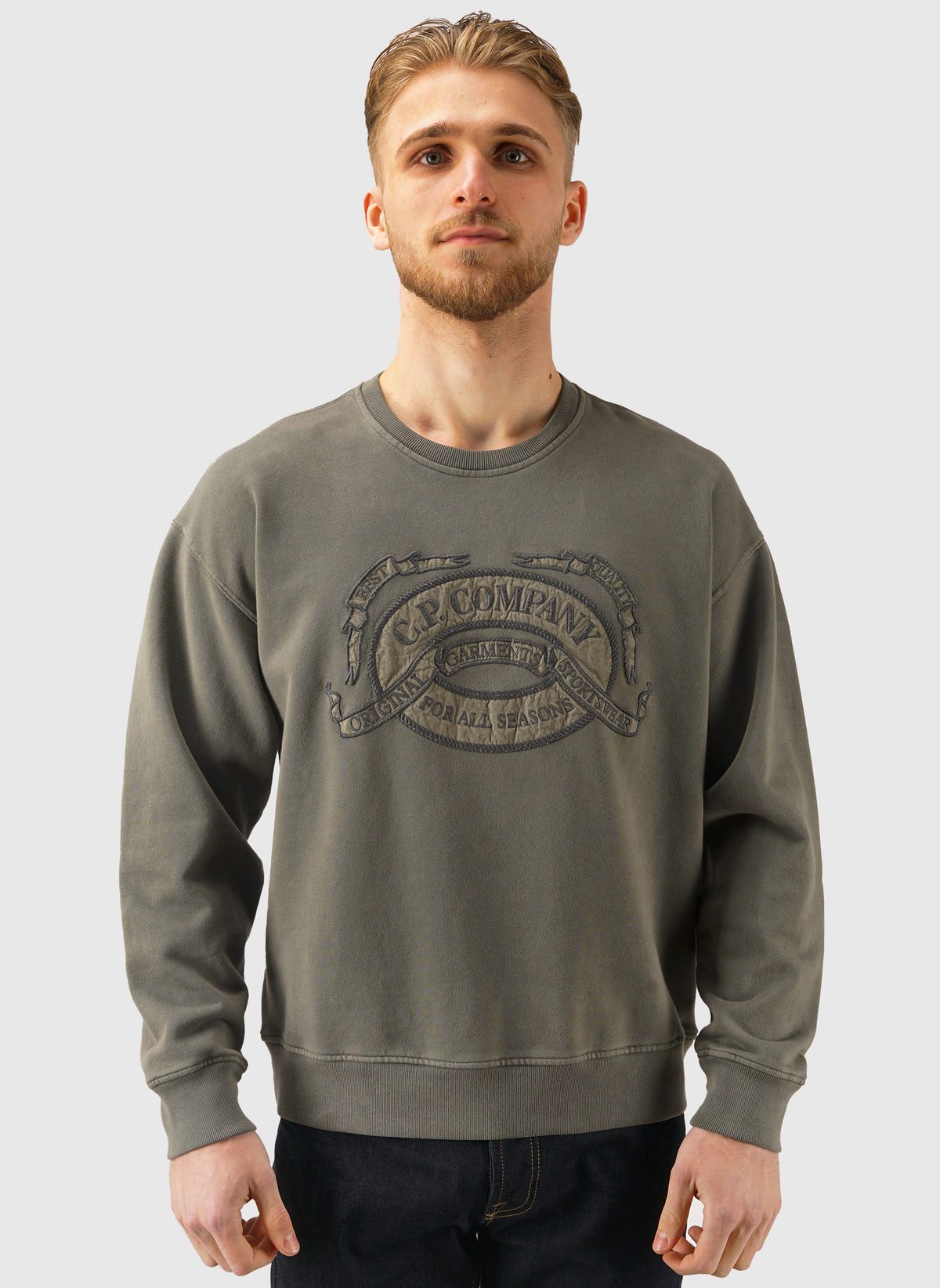 Diagonal Fleece Sweatshirt - Gunmetal