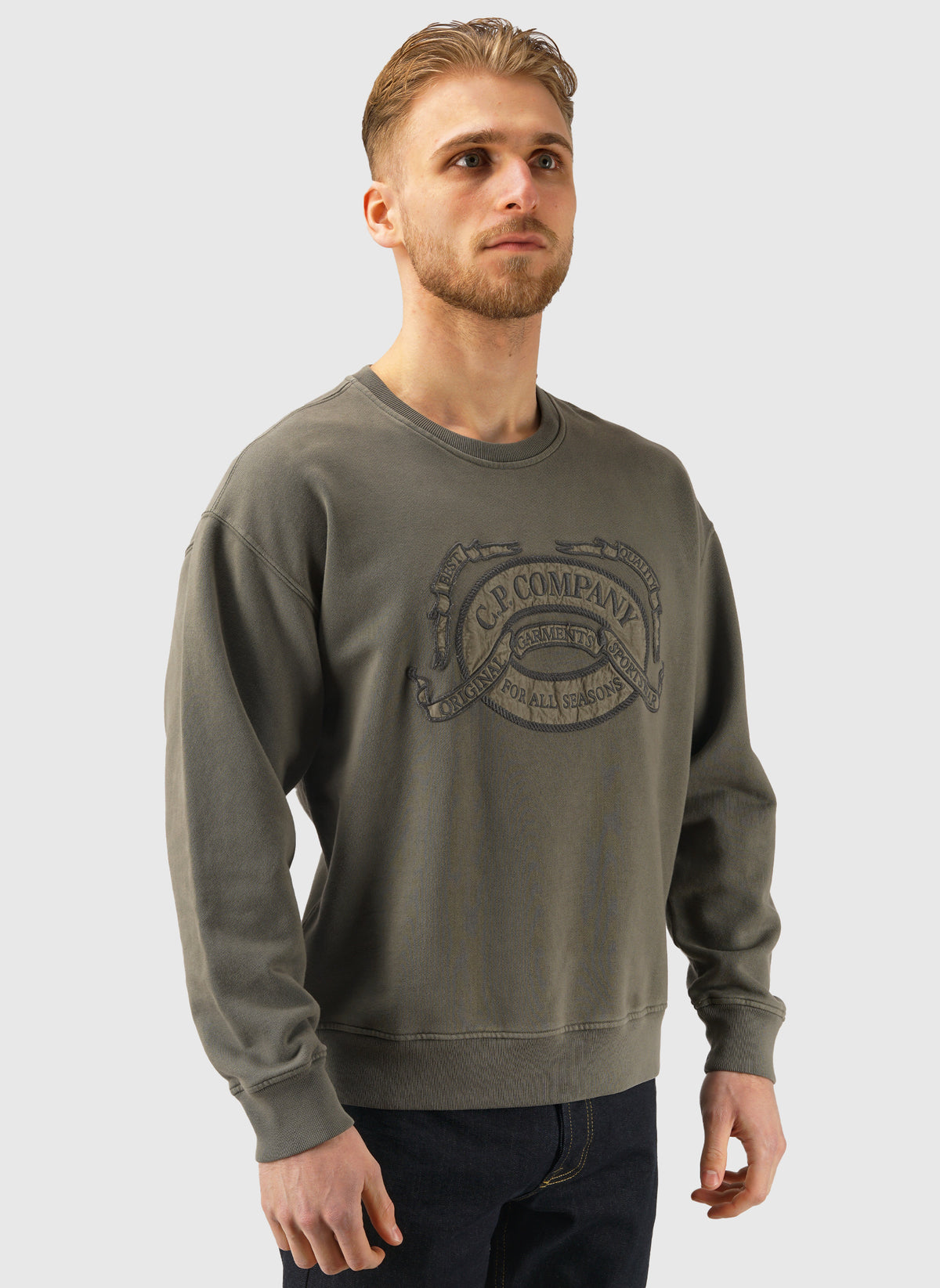 Diagonal Fleece Sweatshirt - Gunmetal