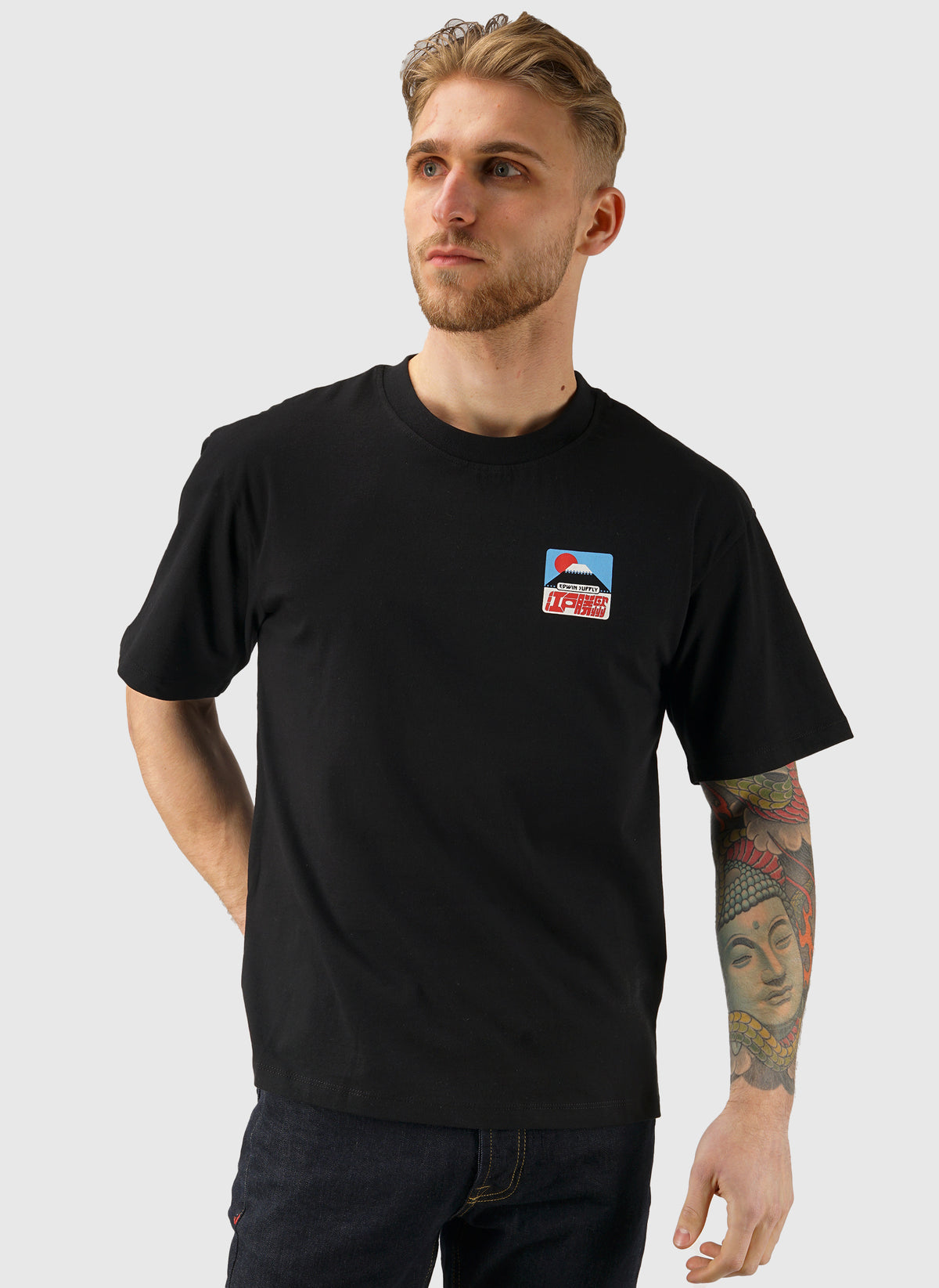Sunset On Fuji San T-Shirt -Black