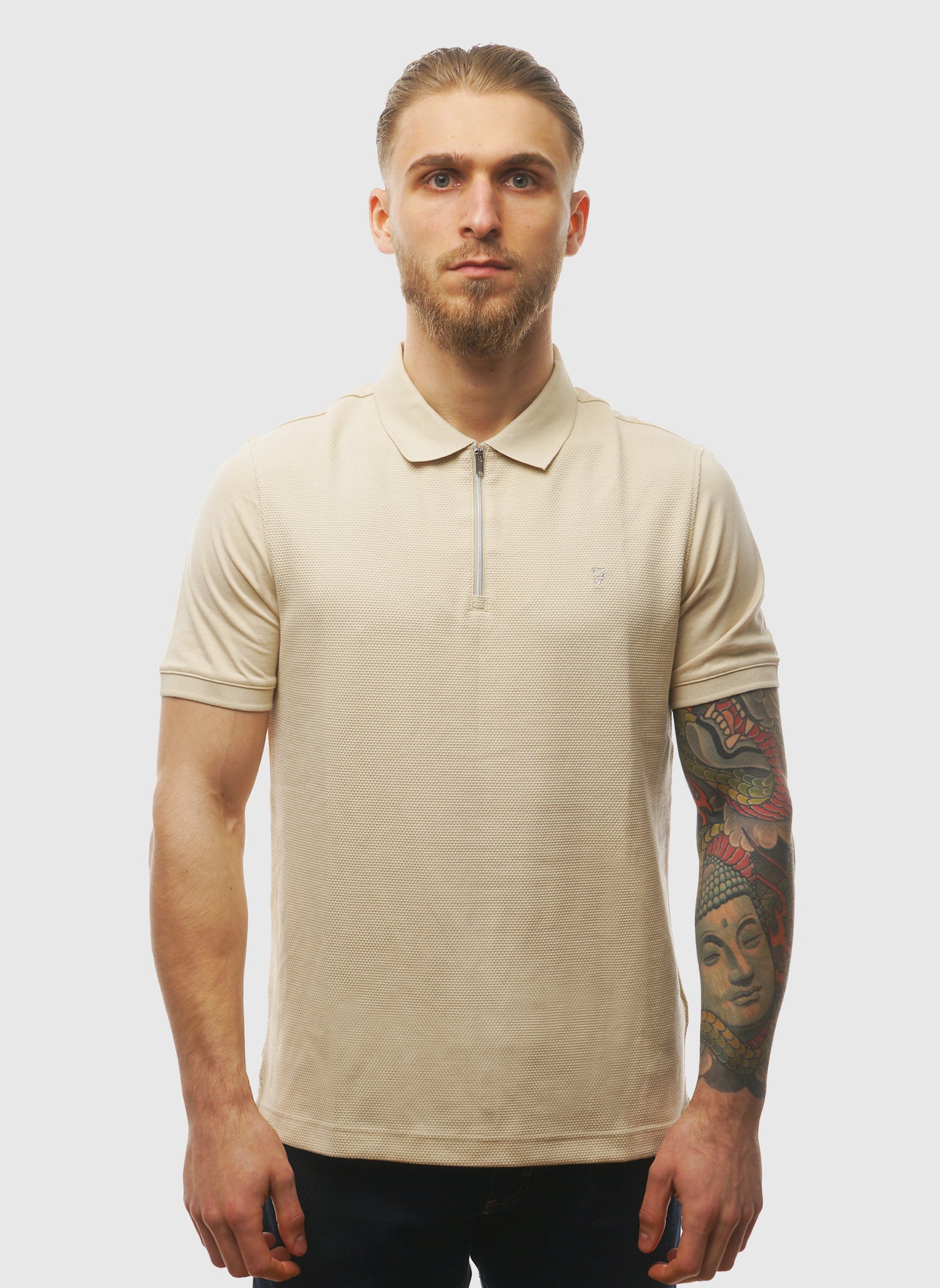 Sanfers 1/4 Zip T-Shirt - Mist Grey