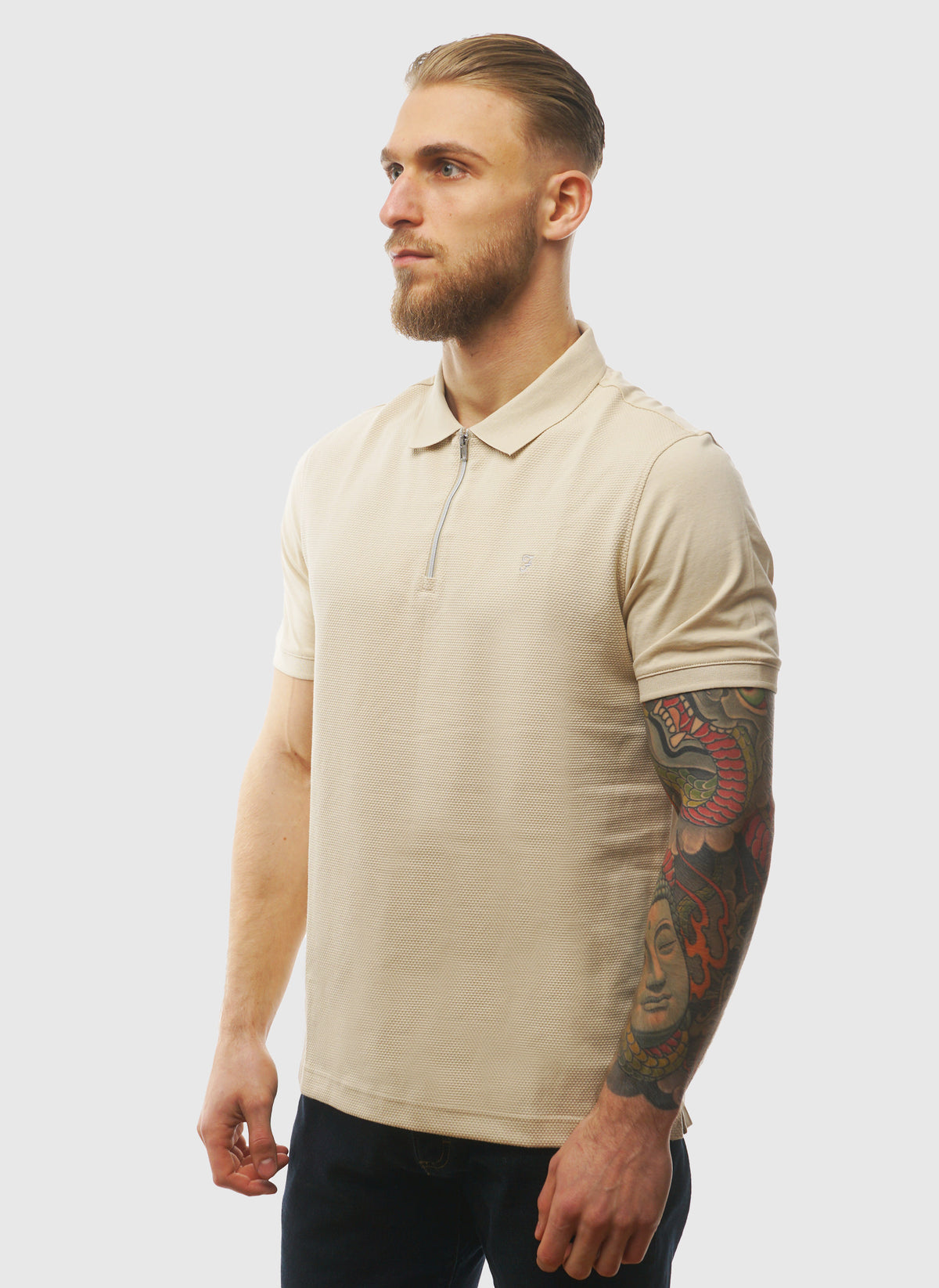 Sanfers 1/4 Zip T-Shirt - Mist Grey