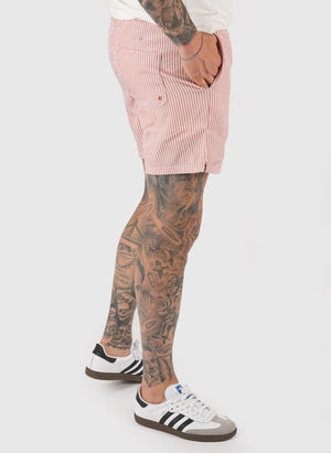 Colbert Seersucker Swim Short - Coral Reef