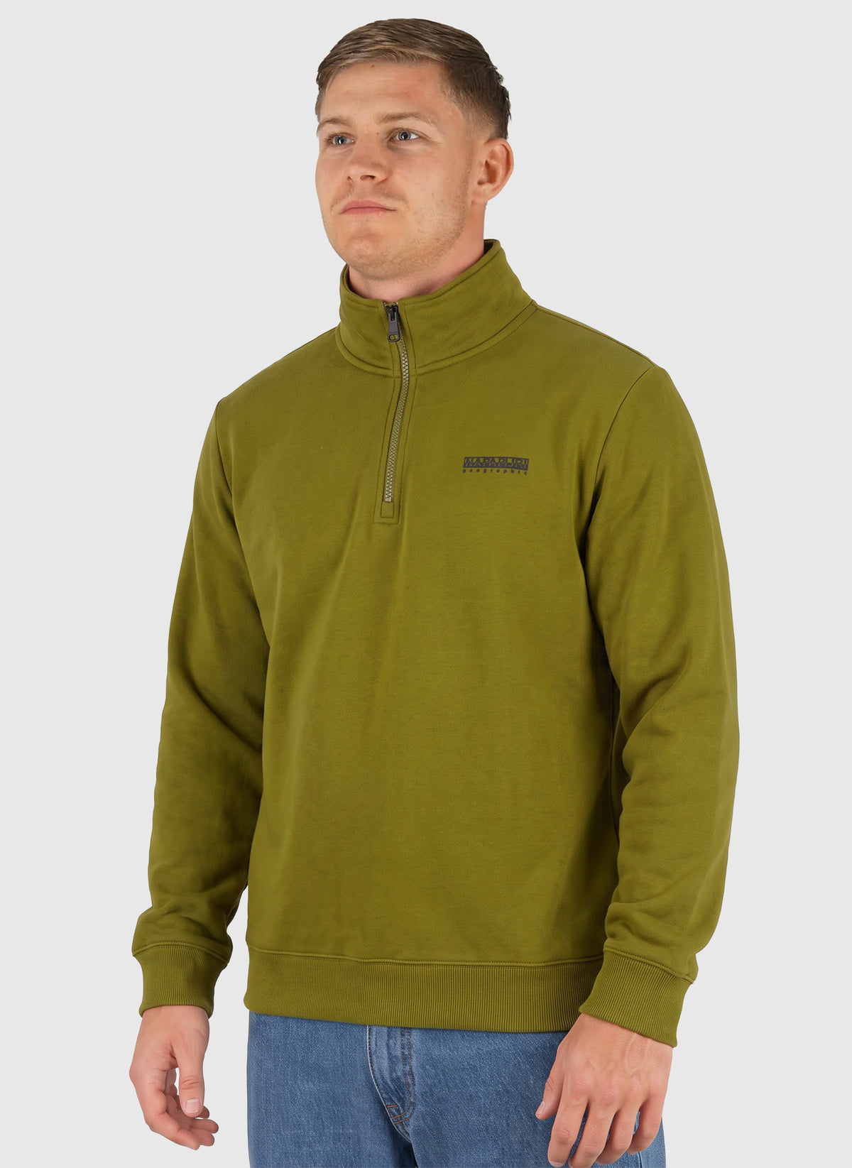 B-Small Box Half Zip Sweatshirt - Avocado