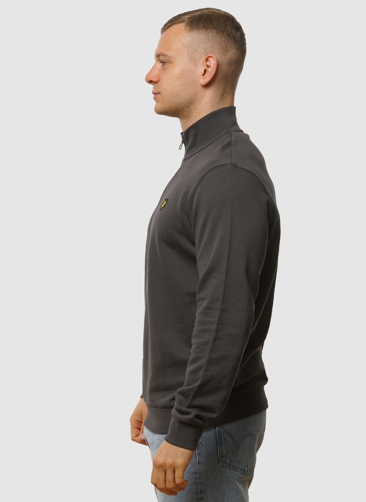 Loopback 1/4 Zip Sweatshirt - Gunmetal