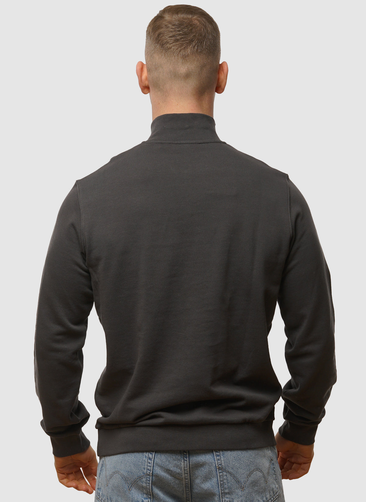 Loopback 1/4 Zip Sweatshirt - Gunmetal