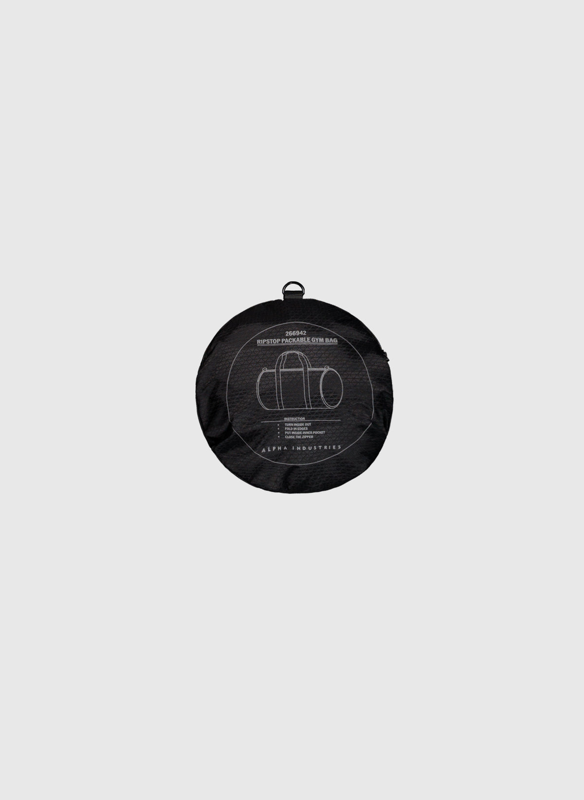 Ripstop Packable Gym Bag - Black