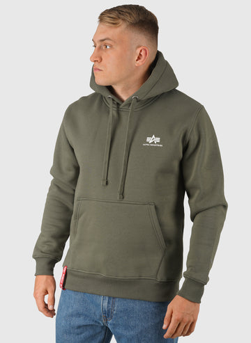 Basic Small Logo Hoodie - Dark Olive