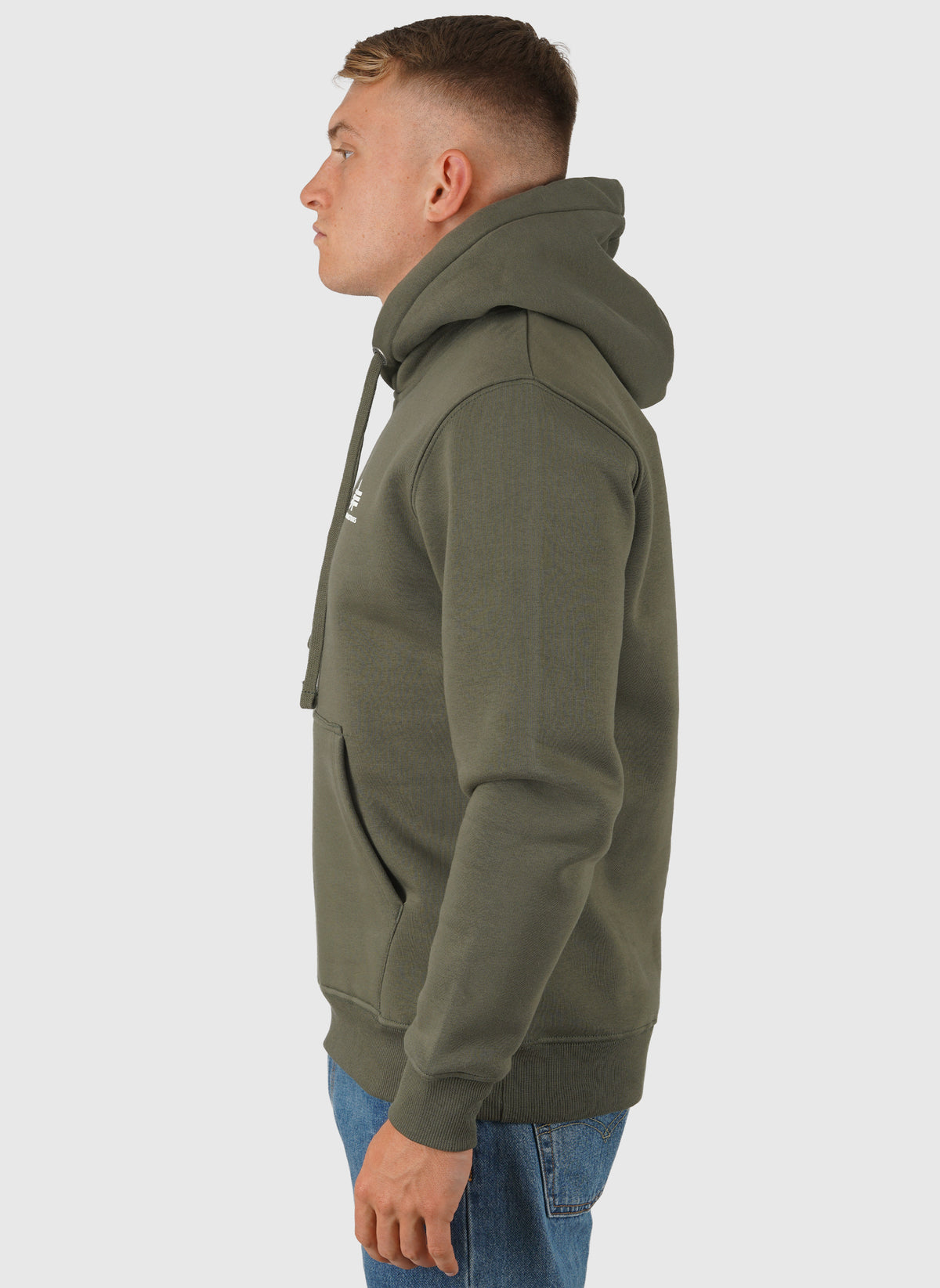 Basic Small Logo Hoodie - Dark Olive