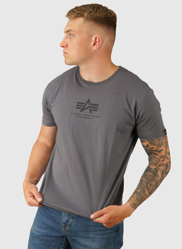 Basic Mid Logo T-Shirt - Greyblack/Black