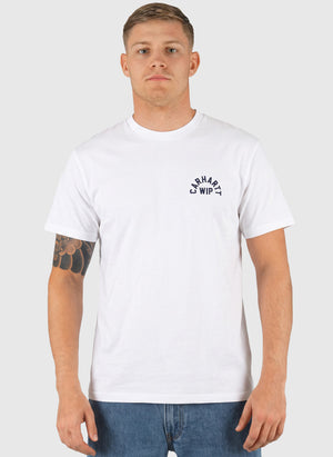 Arch Script T-Shirt - White/Dark Navy