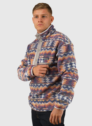 Helvetia II Printed Half Snap Fleece - Sea Salt Retro