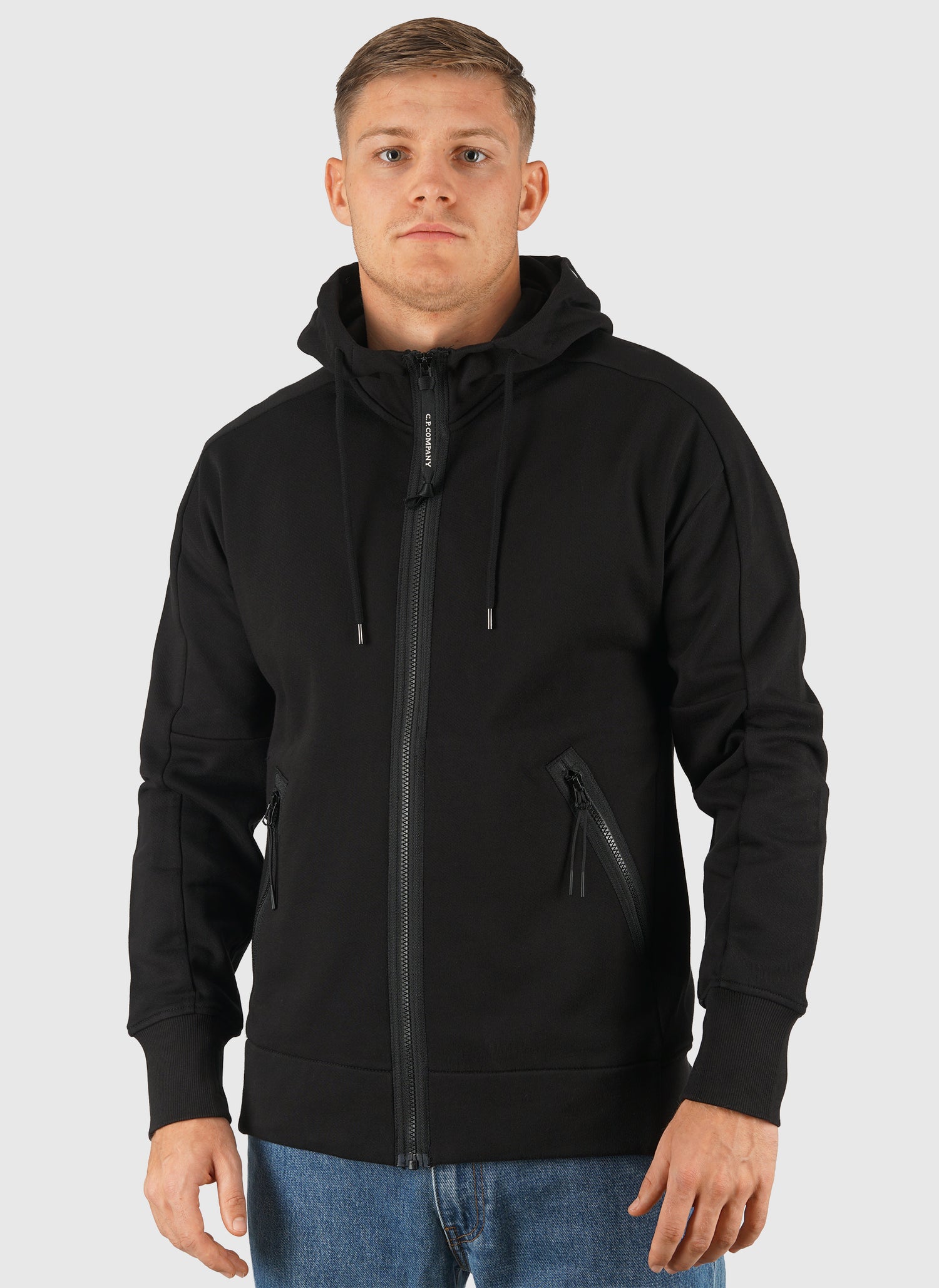 Goggle Sweatshirt Jacket - Black