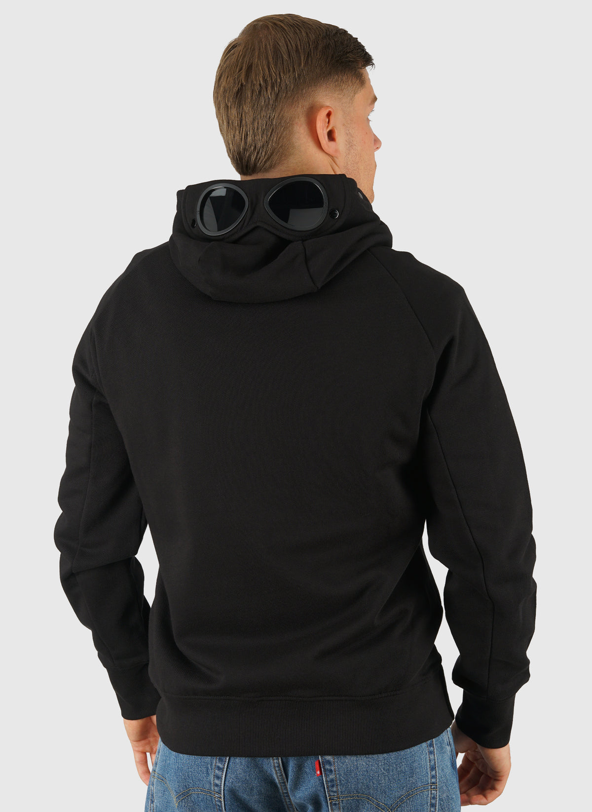 Goggle Sweatshirt Jacket - Black
