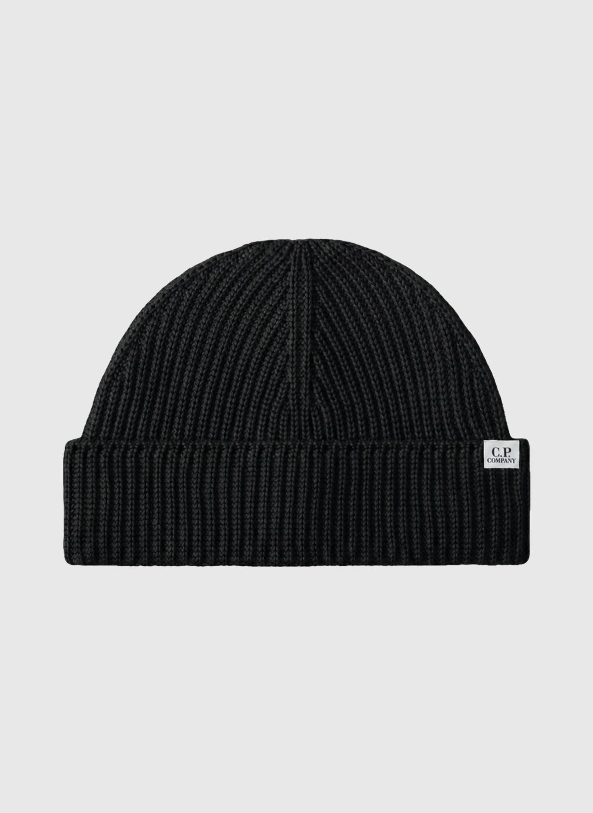 Merino Wool Fisherman Beanie - Black