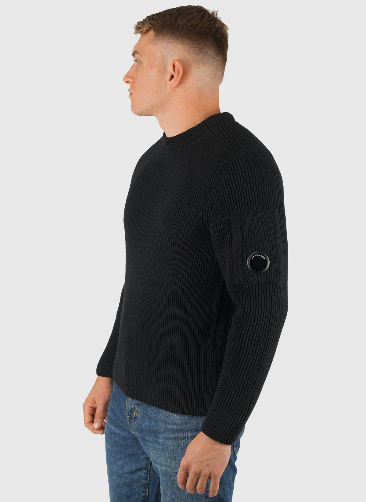 Full Rib Crewneck Sweatshirt - Black