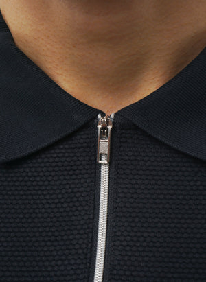 Sanfers 1/4 Zip T-Shirt - True Navy