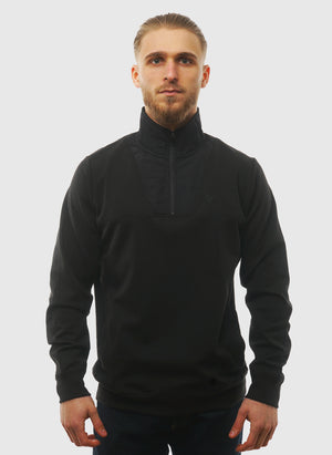 Paneled Hybrid 1/4 Zip - Black Ice