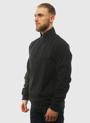 Paneled Hybrid 1/4 Zip - Black Ice