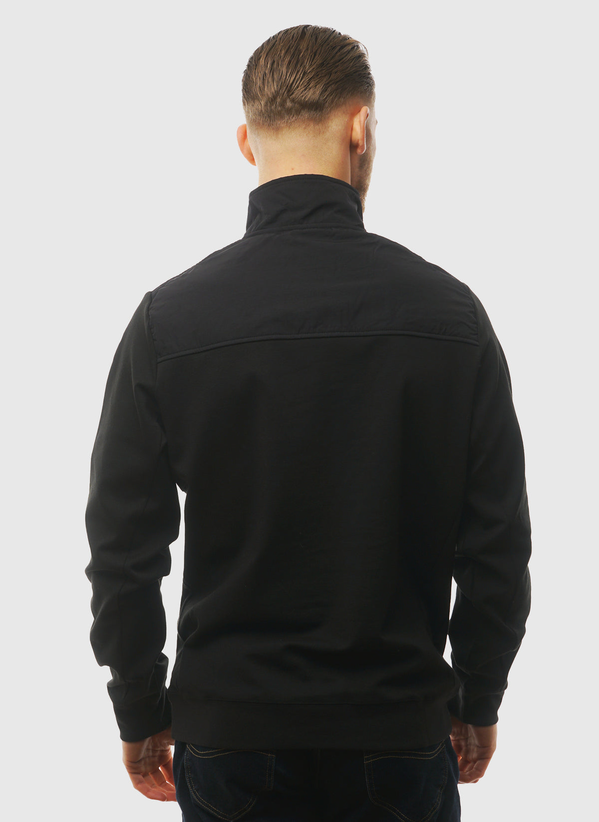 Paneled Hybrid 1/4 Zip - Black Ice