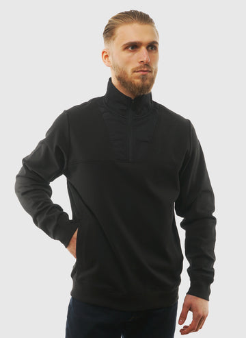 Paneled Hybrid 1/4 Zip - Black Ice