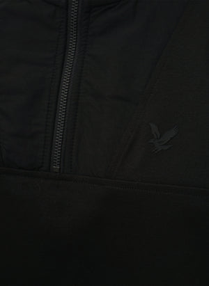 Paneled Hybrid 1/4 Zip - Black Ice