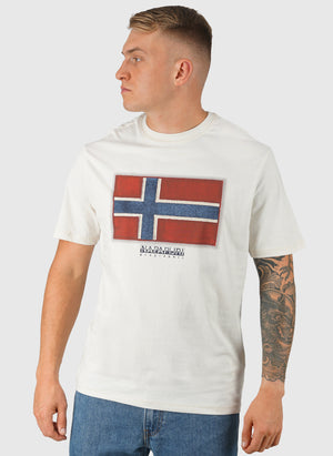 S-Flag Tiki T-Shirt - White Whisper
