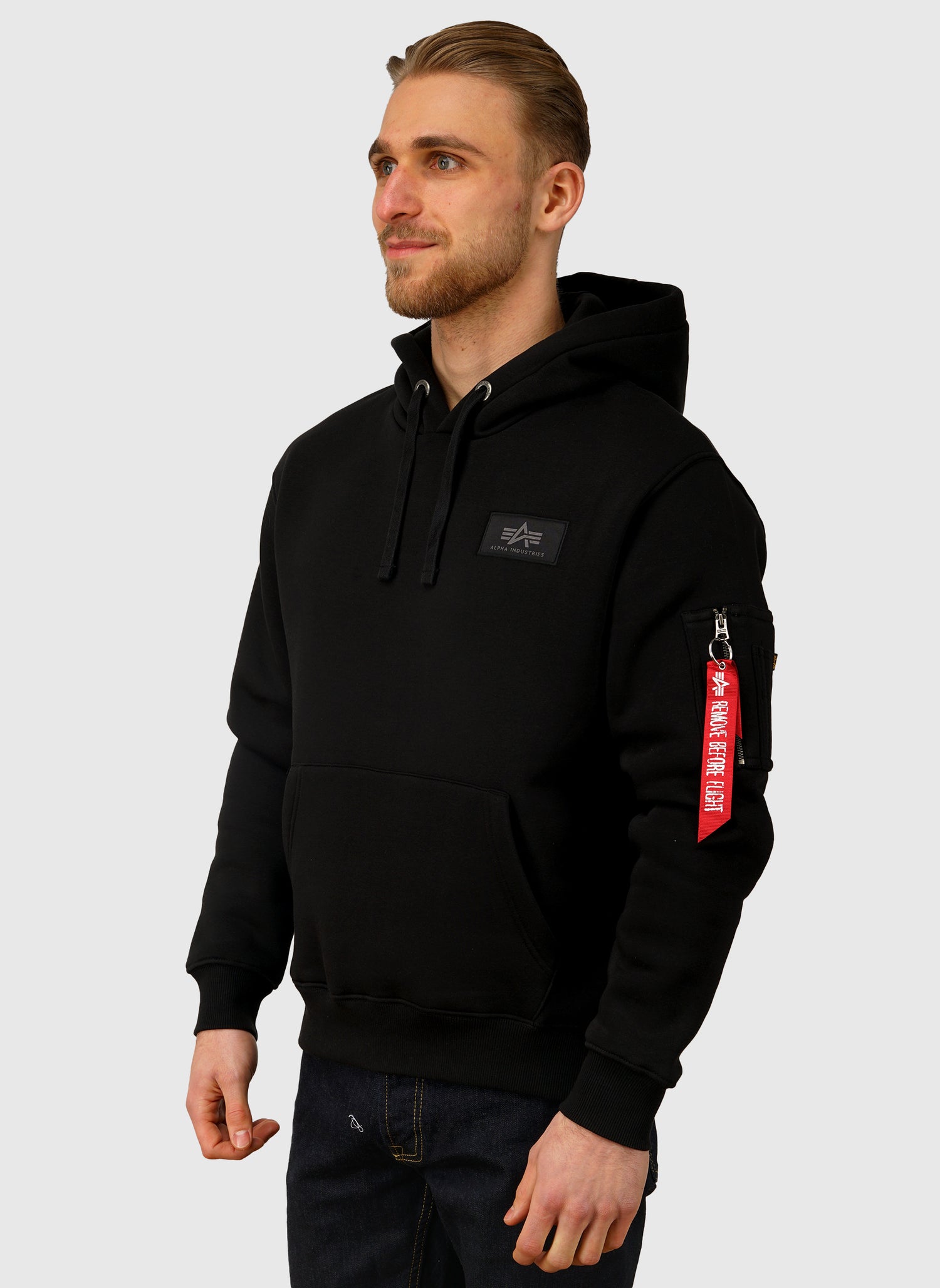 Alpha Backprint Hoodie - Black