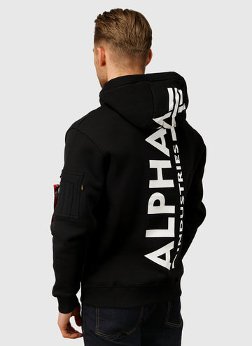 Alpha Backprint Hoodie - Black