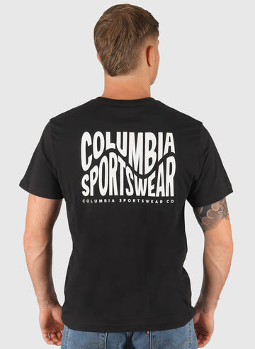 CSC Outdoor Back Graphic T-Shirt - Black Wavy
