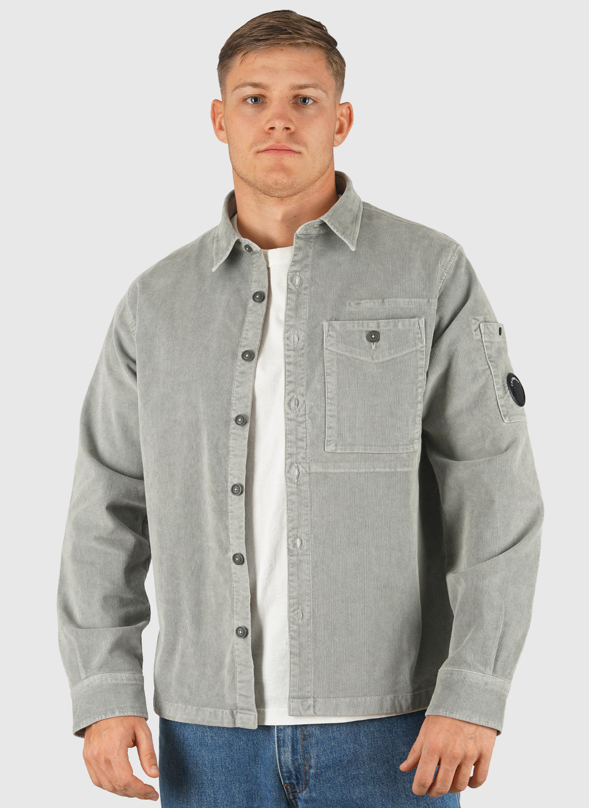 Corduroy Long Sleeve Lens Shirt - Flint Grey