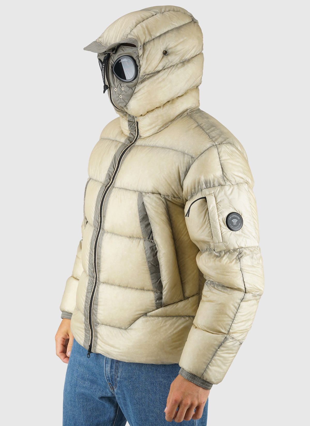 D.D. Shell Goggle Puffer Jacket - Silver Birch