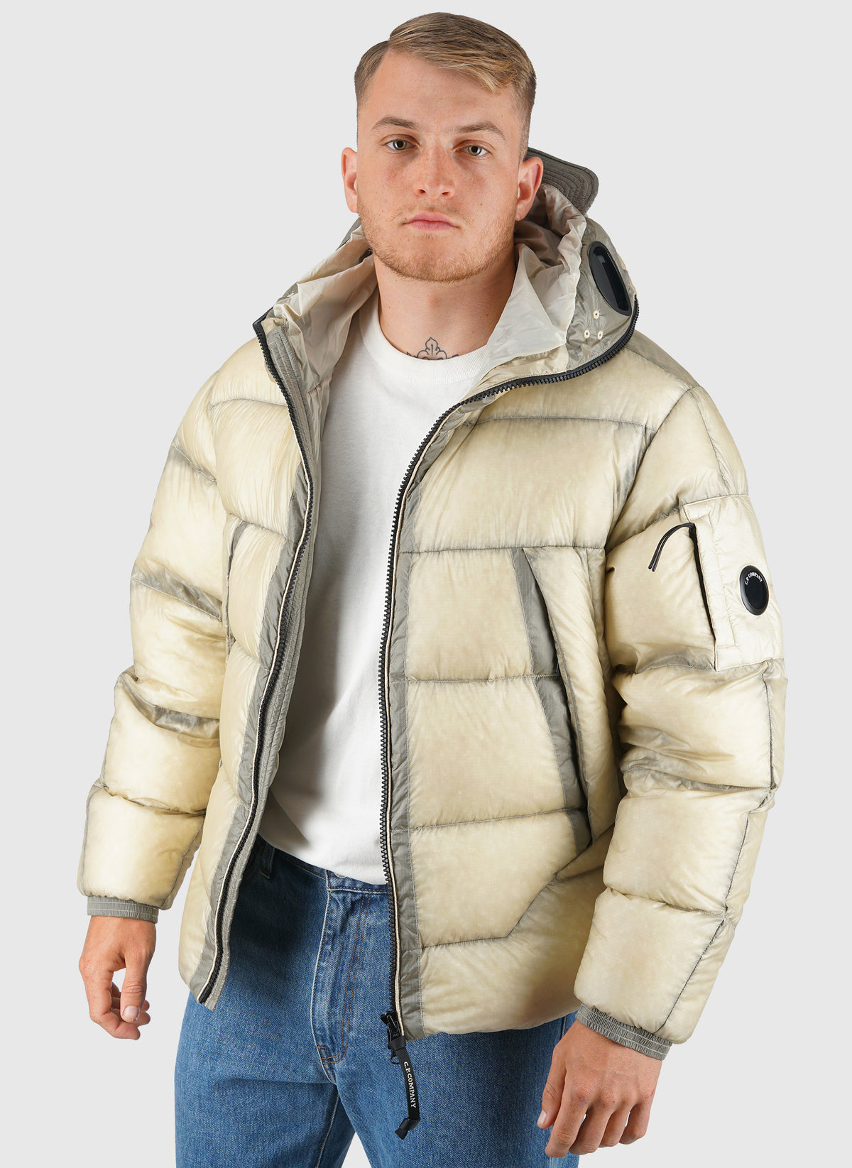 D.D. Shell Goggle Puffer Jacket - Silver Birch