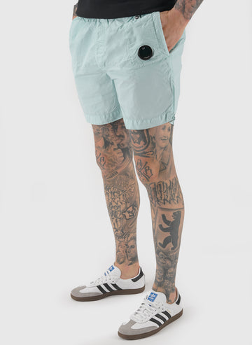 Flat Nylon Swim Short - Misty Blue