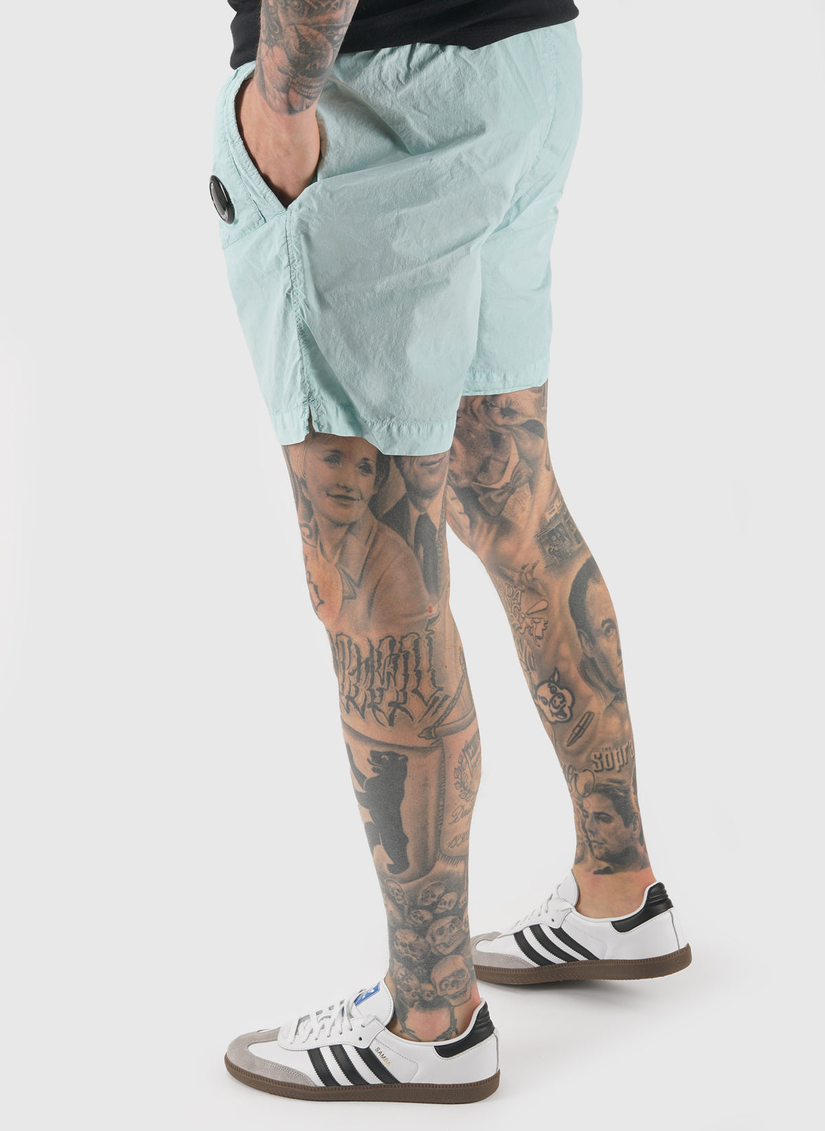 Flat Nylon Swim Short - Misty Blue