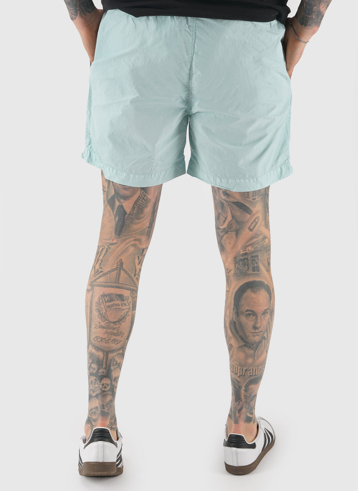 Flat Nylon Swim Short - Misty Blue